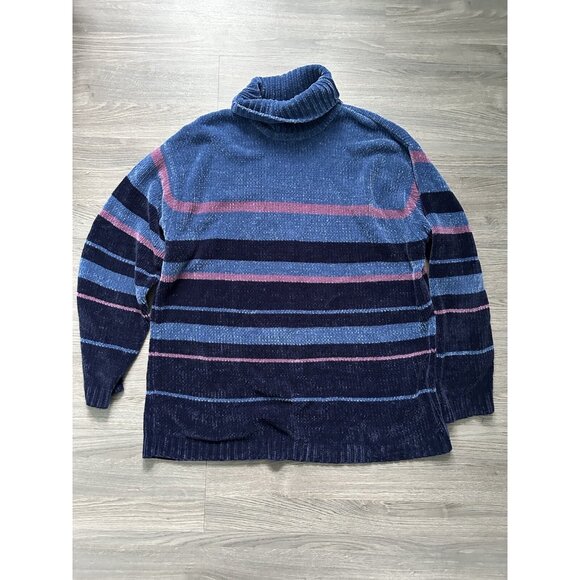 Vintage Knit-set XL striped Women’s Turtleneck Sweater Soft Cozy EUC Extra Large - Picture 2 of 8